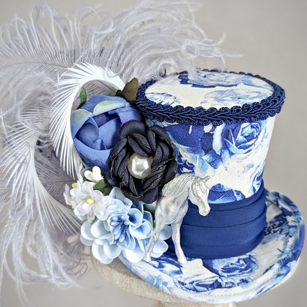 Kentucky Derby Mini Top Hat, Horse Mini Top Hat, Flower Mini Top Hat