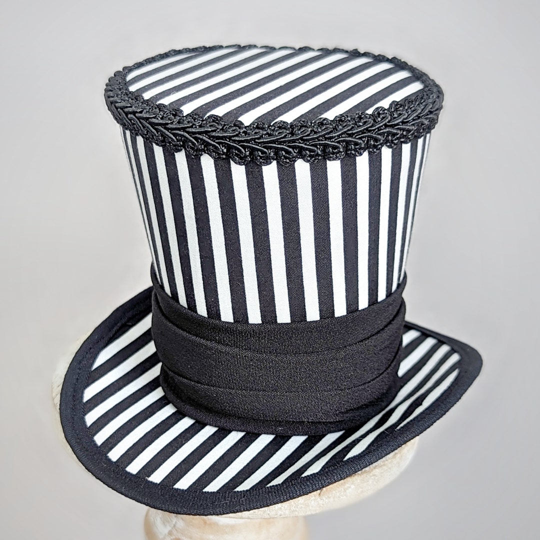 Black and White Striped Mini Top Hat Black and White Etsy Canada