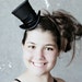 Black Mini Top Hat , Black Hat Fascinator, Wedding Top Hat , Tea Party Hat , Mad Hatter Hat , Kentucky Derby Fascinator Hat , Dance Hat