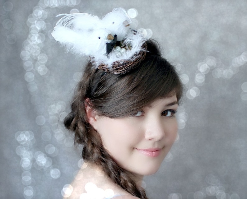 Bird Nest Fascinator Bird Nest Cake Topper Wedding Hair Etsy