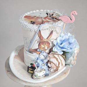 Alice in Wonderland, marshaas mini-hoge hoed, Alice kostuum tovenaar, Wonderland verjaardagshoed, Red Queen Hat, Alice Tea Party-hoed