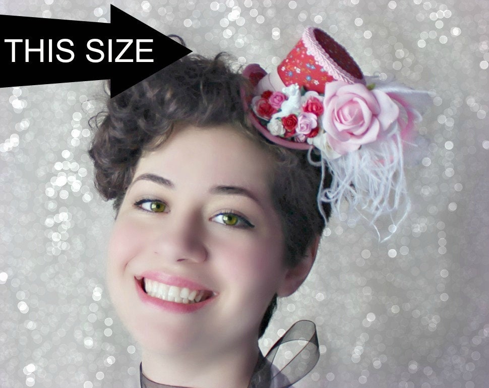Pink Kentucky Derby Mini Top Hat, Floral Fascinator - Etsy  display picture 2