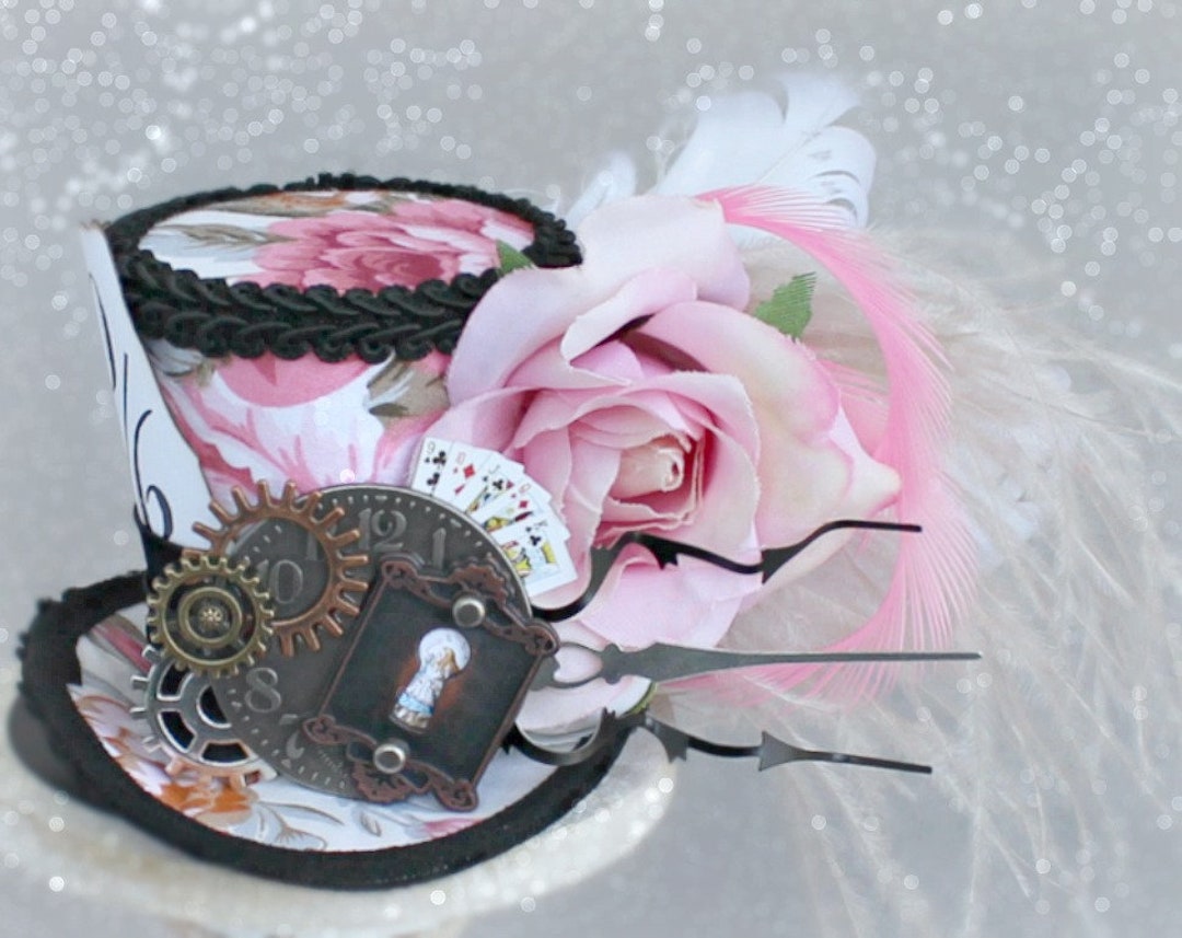 Flower Mini Top Hat Garden Mini Top Hat Victorian Hat Tea Etsy