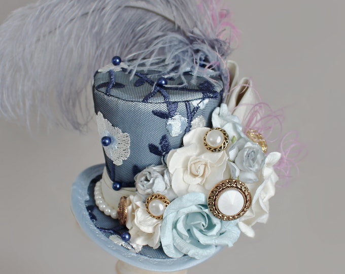 Floral Mini Top Hat Garden Mini Hat Victorian Floral Hat Etsy