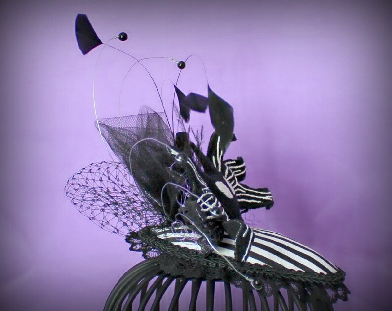 Bow Tie Headpiece Cocktail Hat,Tea Party Hat Burlesque Fascinator Bat Teardrop Fascinator Skeleton Fascinator Hat Wedding Fascinator