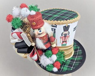Cappello A Cilindro Natalizio Per Albero - Decorazione Schiaccianoci Per Feste E Tavolo - Regalo Fai Da Te