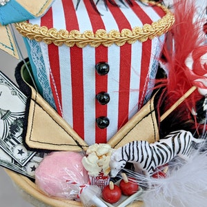 Mini Ringmaster Top Hat, Circus Mini Top Hat, Circus Mini Hat, Bridal Tea Party Ringmaster Hat, Circus Fascinator image 3