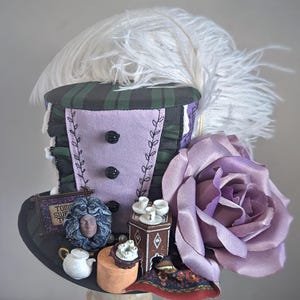 Haunted Mansion-minihoge hoed, paarse mini-hoge hoed, Haunted Mansion-kostuum, Haunted Mansion-accessoires, minihoed dames