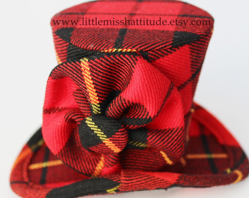 Chapeau Écossais , Marriage Écossais , Tissu Tartan , Chapeau Tartan , Bandeau Tartan , Mini Chapeau , Petit Chapeau , Chapeau Haut de Forme image 4