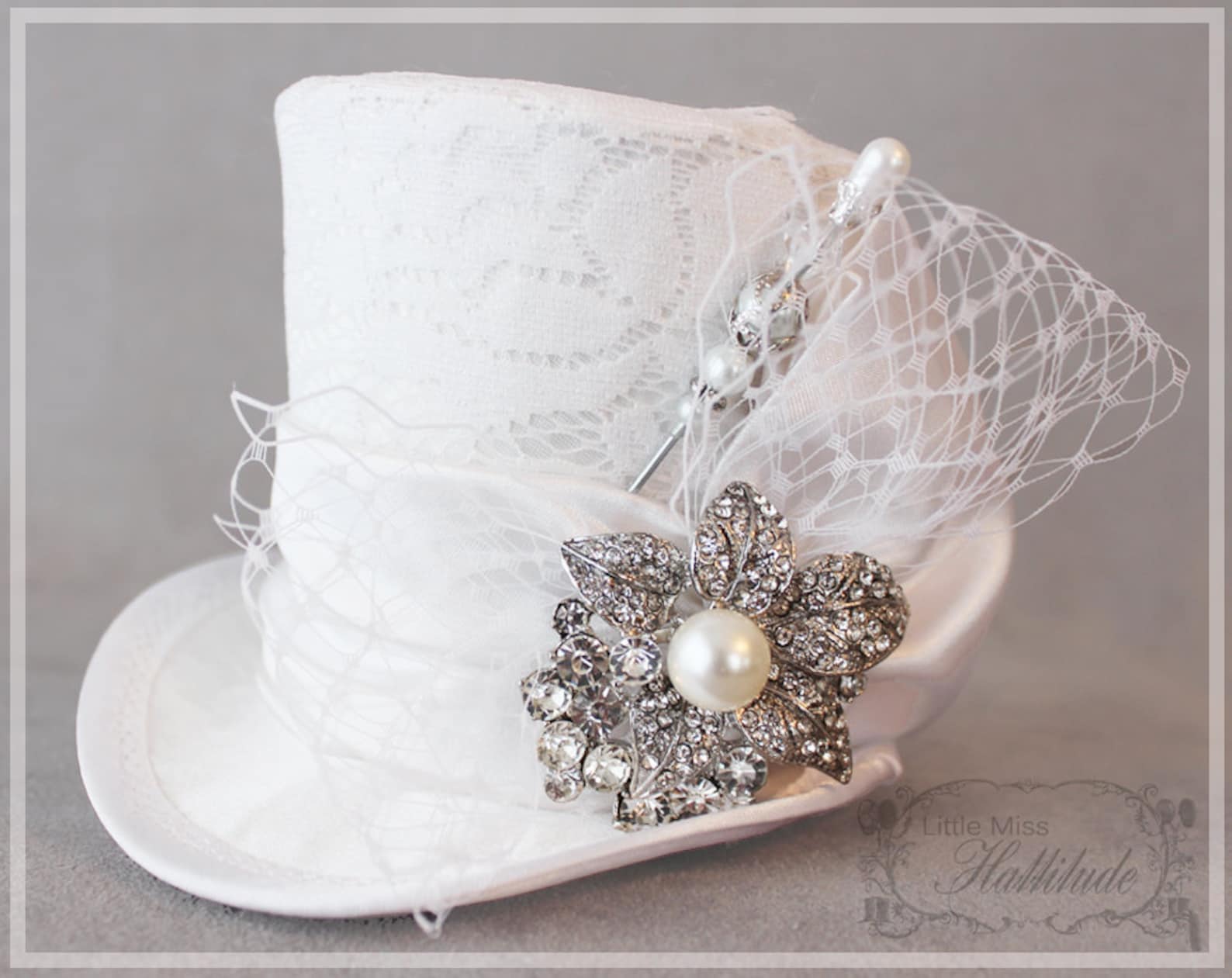 White Mini Top Hat Wedding Hat Bridal Mini Top Hat Tea | Etsy