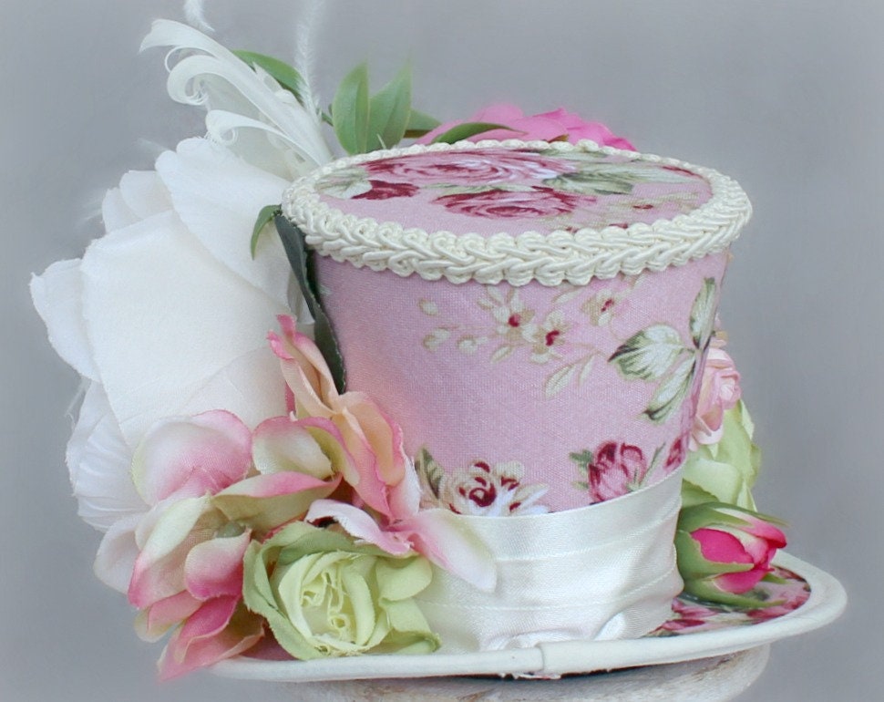 Flower Mini Top Hat Garden Mini Top Hat Victorian Floral Etsy