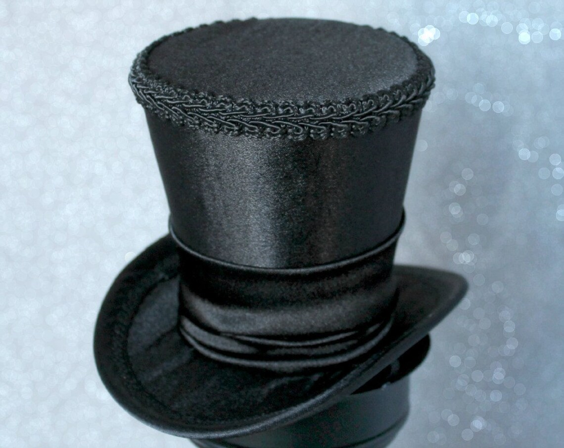 Black Mini Top Hat Black Hat Fascinator Wedding Top Hat Etsy Canada