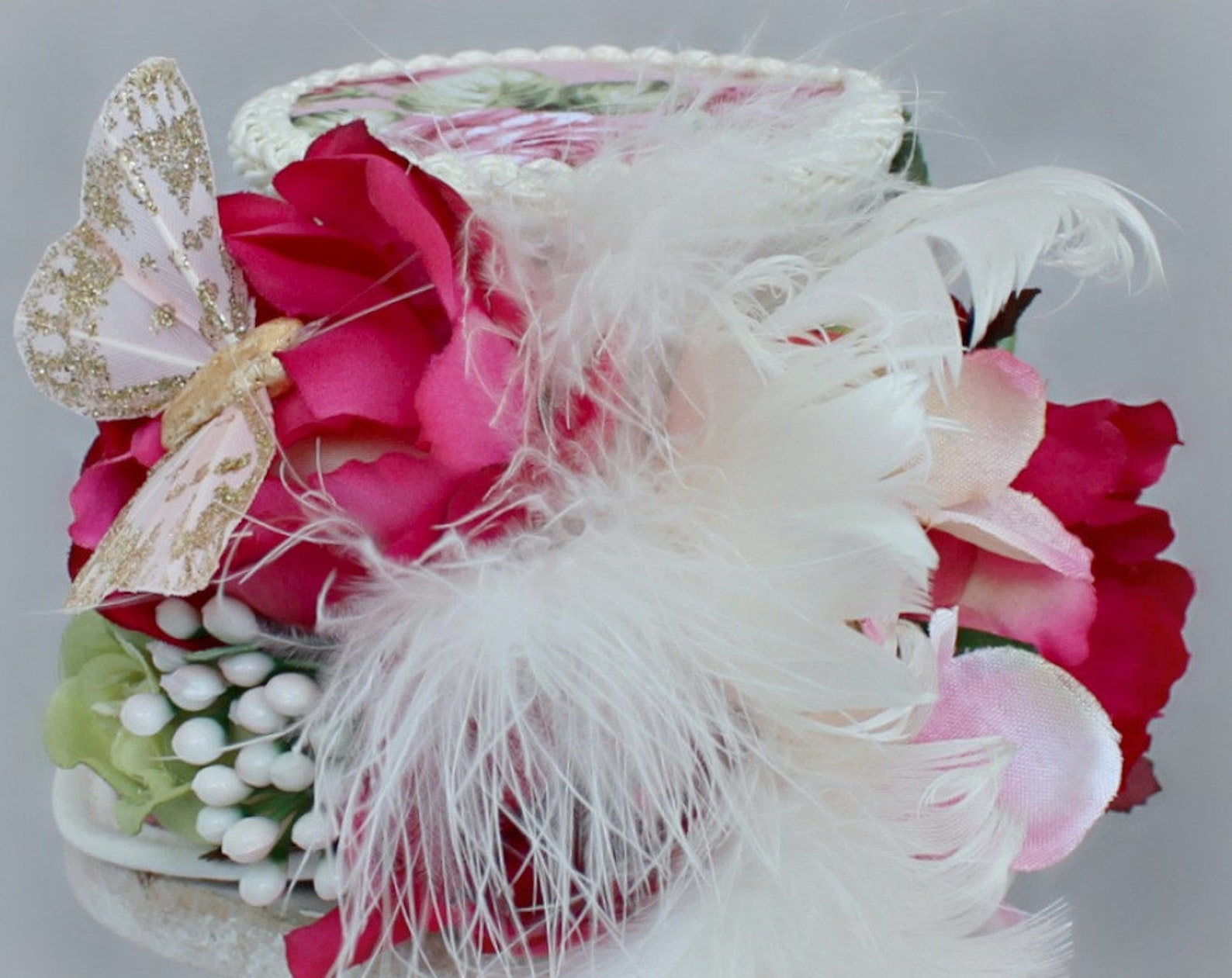 Flower Mini Top Hat Garden Mini Top Hat Victorian Hat Tea Etsy Canada