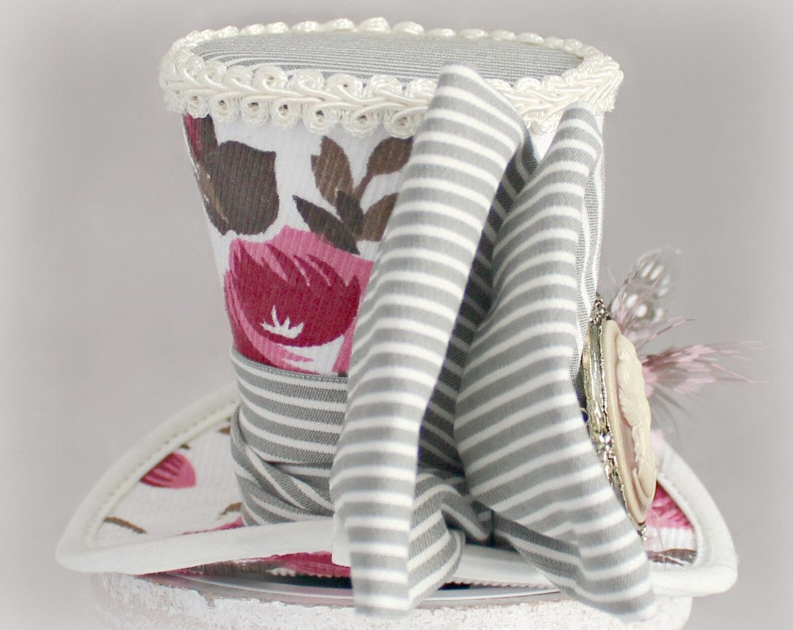 Victorian Mini Top Hat Floral Mini Top Hat Victorian Hat Etsy