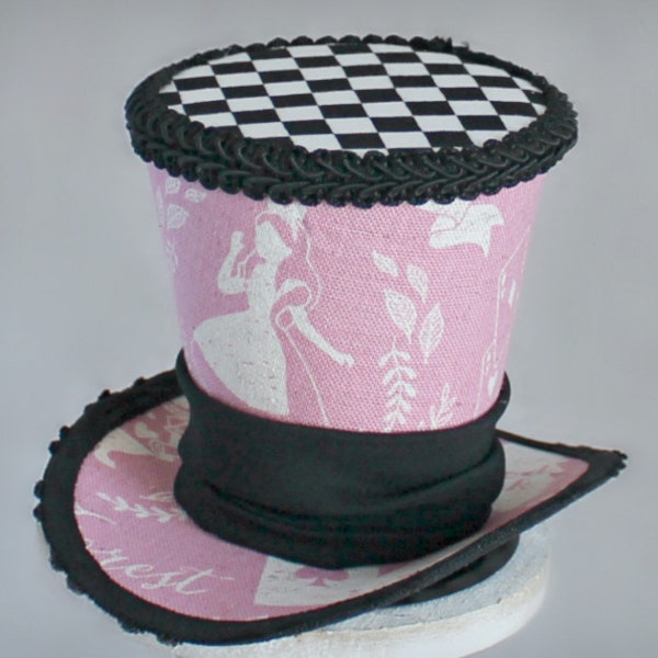 Alice Mini Top Hat, Alice in Wonderland, Mad Hatter Hat, Fascinator, Mini Top Hat, Mini Hats, Alice Tea Party, Wedding Hat, Women Top Hat