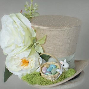 Pasen Mini Top Hat, Lente Mini Hoed, Lente Fascinator, Pasen Hunt Mini Hoed, Top Hat, Mini Hoeden, Tea Party Hoed, Bruiloft Hoed, Vrouwen Top Hat