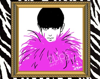 Fashion Illustration Art Print of  "Factory Girl"