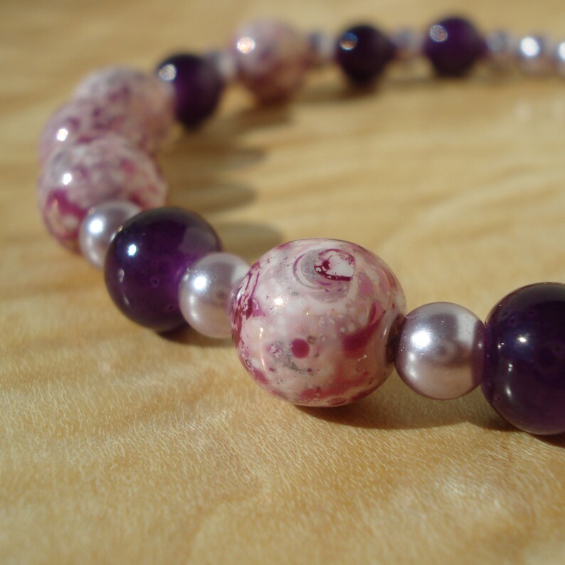 Shimmering amethyst bracelet glass bead bracelet beaded Etsy