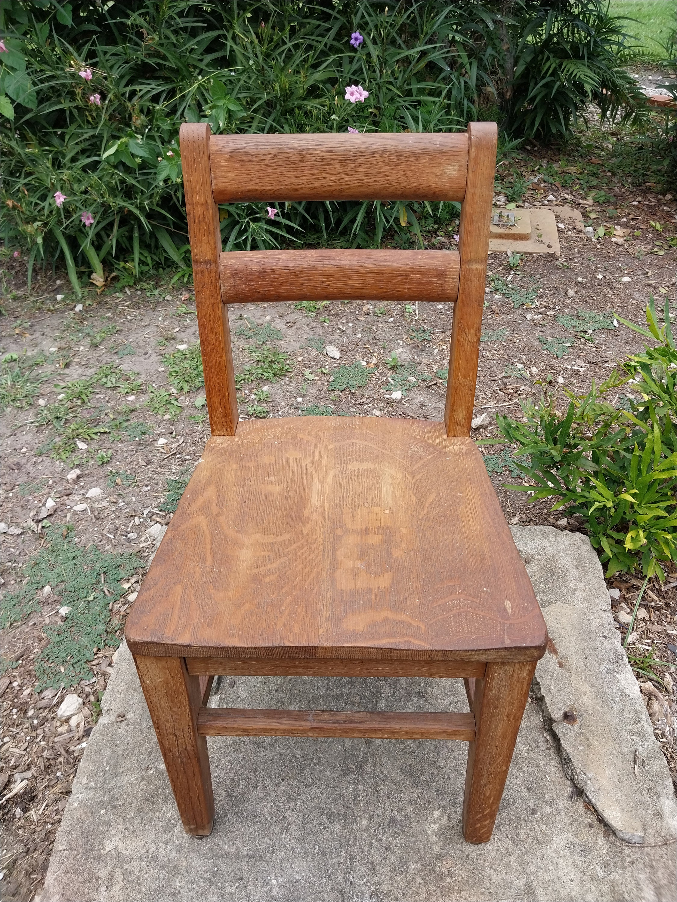 CHILDS OAK SCHOOL Desk Chair Vintage Home Office School Chair
