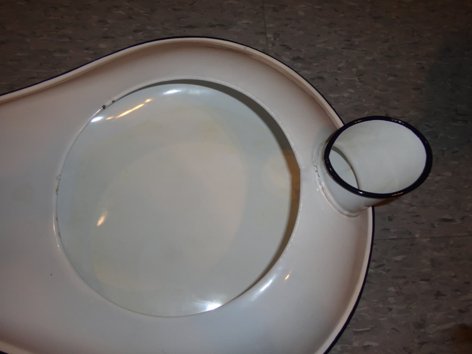 ENAMEL URINAL PAN Vintage Hospital Home Health Care Supply Black and White Bed Pan Etsy