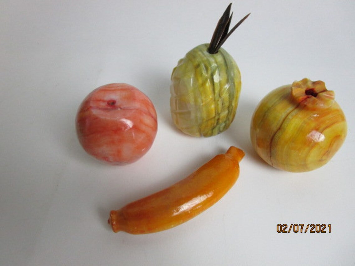 ALABASTER FRUIT Set of 4 Prop Fruit Etsy