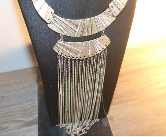 Statement Necklace, Egyptian Revival Long Gypsy st