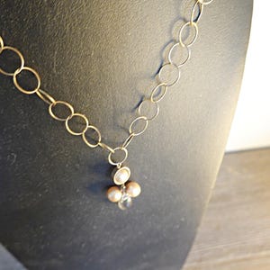 Japanese Champagne Pearl Delicate Gold Over Sterling Necklace, Vintage Takashimaya Adjustable Pearl Necklace, Bridal Necklace, Fine Jewelry