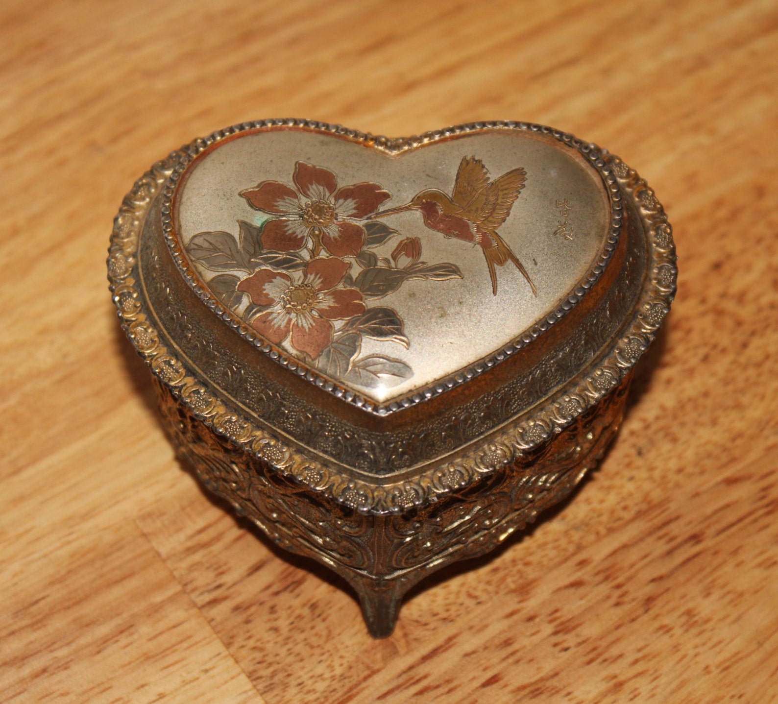 Antique Estate Music Trinket Jewelry Box Sankyo Japan Heart Etsy
