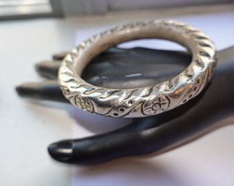 Antique Chinese Silver Wedding Bracelet, Silver Rattle Bracelet