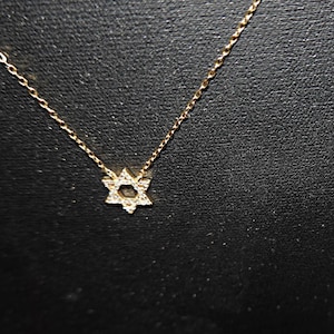Star of David Necklace,  Star of David Pendant Necklace, Judaica Jewelry, Bat Mitzvah Gift, Petite Gold Over Sterling Silver Jewish Star