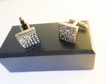 Vintage Cufflinks, Gift For Groomsmen, Marcasite Cufflinks, Gift for Man, Men's Gift, Groom Gift