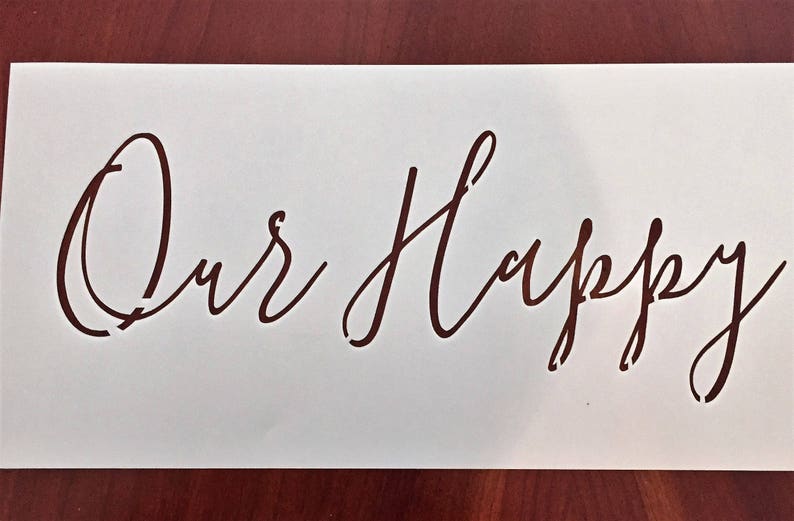 Our Happy Place Stencil Stencil for Wood Signs Stencils for Etsy