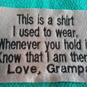 Memory Pillow Patches Love, Grampa