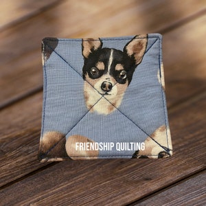 Mix and Match Fabric Coasters, 4.5&quot; x 4.5&quot;, Lake, 1950&#39;s, Dog, Paw Print