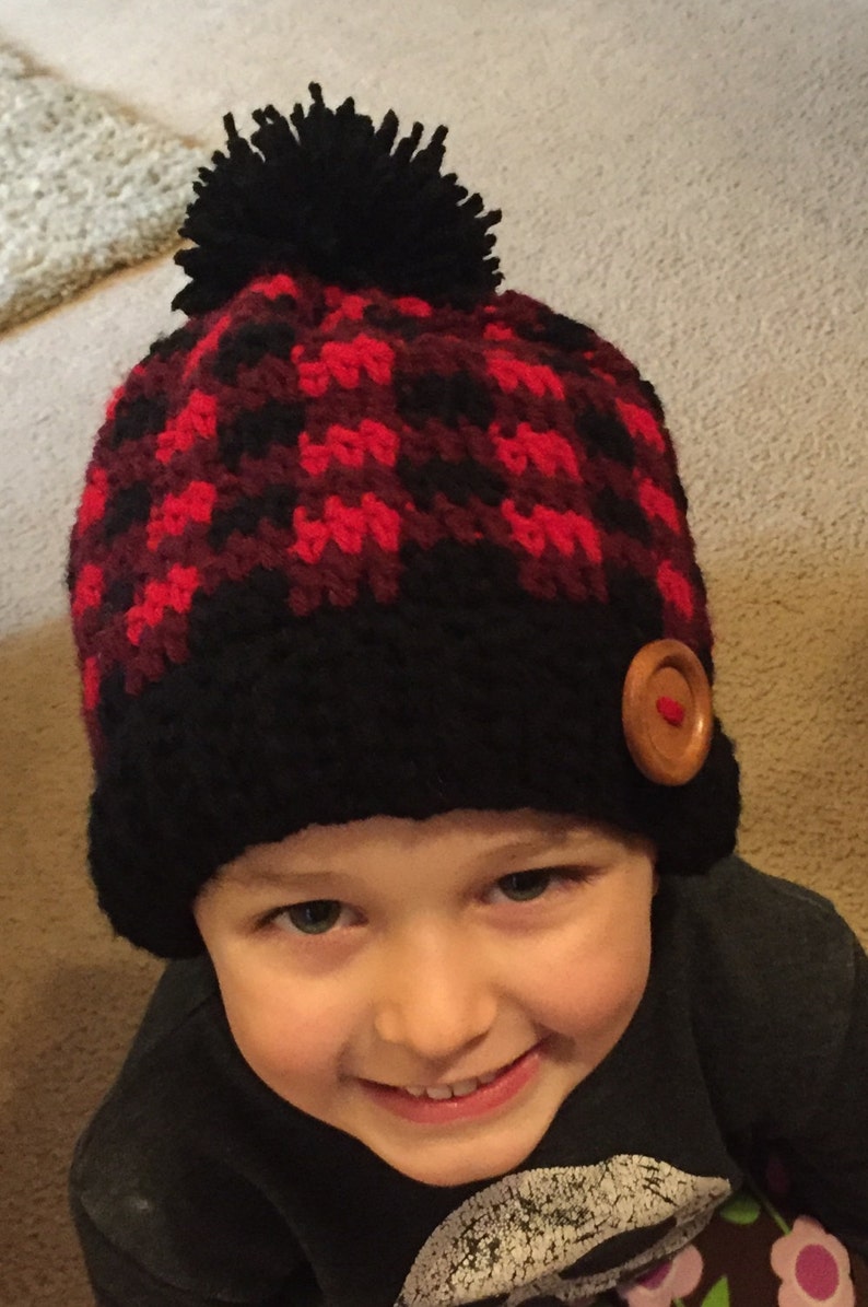 Plaidlumberjack Crochet Hat Etsy