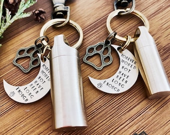 Brass Cremation Keychain. Jewelry for Pet Ashes. Memorial Key Tag for Dogs, Cat & Pets. Pet Remembrance