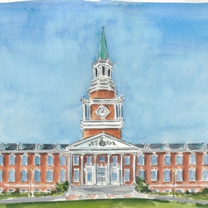 High Point University, Roberts Hall watercolor print