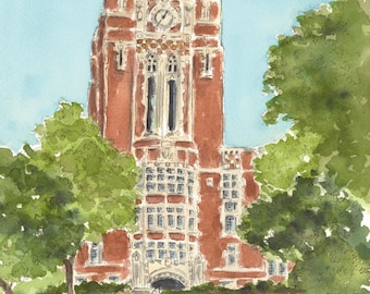 University of Tennessee, Ayres Hall watercolor print