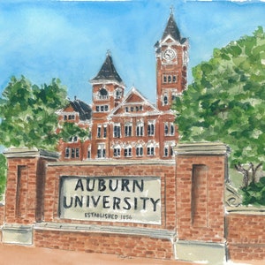 Auburn Univeristy watercolor print