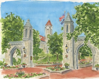 Indiana University, Sample Gates, watercolor print