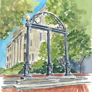 University of Georgia Arch watercolor print