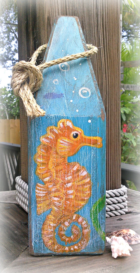 Seahorse Buoy Nautical Buoy Wooden Buoy Painted Buoy Beach Decor Coastal  Decor Beach Scene Lobster Buoy Custom Painted -  Canada