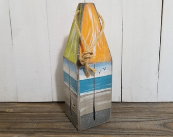 Beach Umbrella Nautical buoy - Custom color umbrella in a  Beach scene