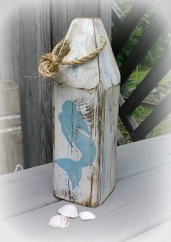 Mermaid Buoy Wooden Buoy Painted Buoy Lobster Buoy Nautical Decor