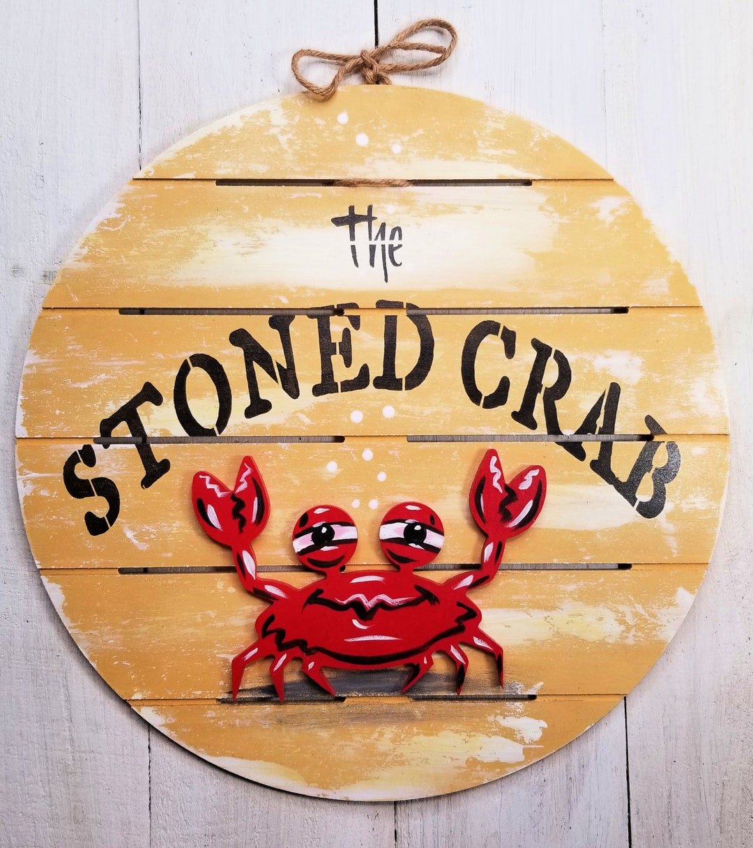The Stoned Crab Custom Color Funny Crab 12 Inch Sign Round - Etsy