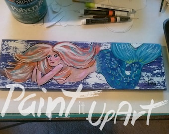 Mermaid - Printable PDF - pattern - Instant download - pattern - art template - instructions - decoupage - DIY - painting project