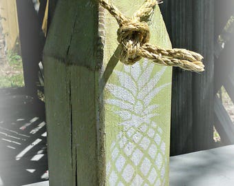 Pineapple buoy - wooden buoy - pineapple - lobster buoy - nautical decor -  beach house decor - outdoor nautical decor - custom color