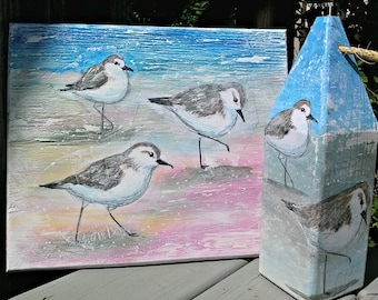 DIY Sanderiling Art Project - mxed media project - video - arts and crafts - lesson - paint party - video lesson