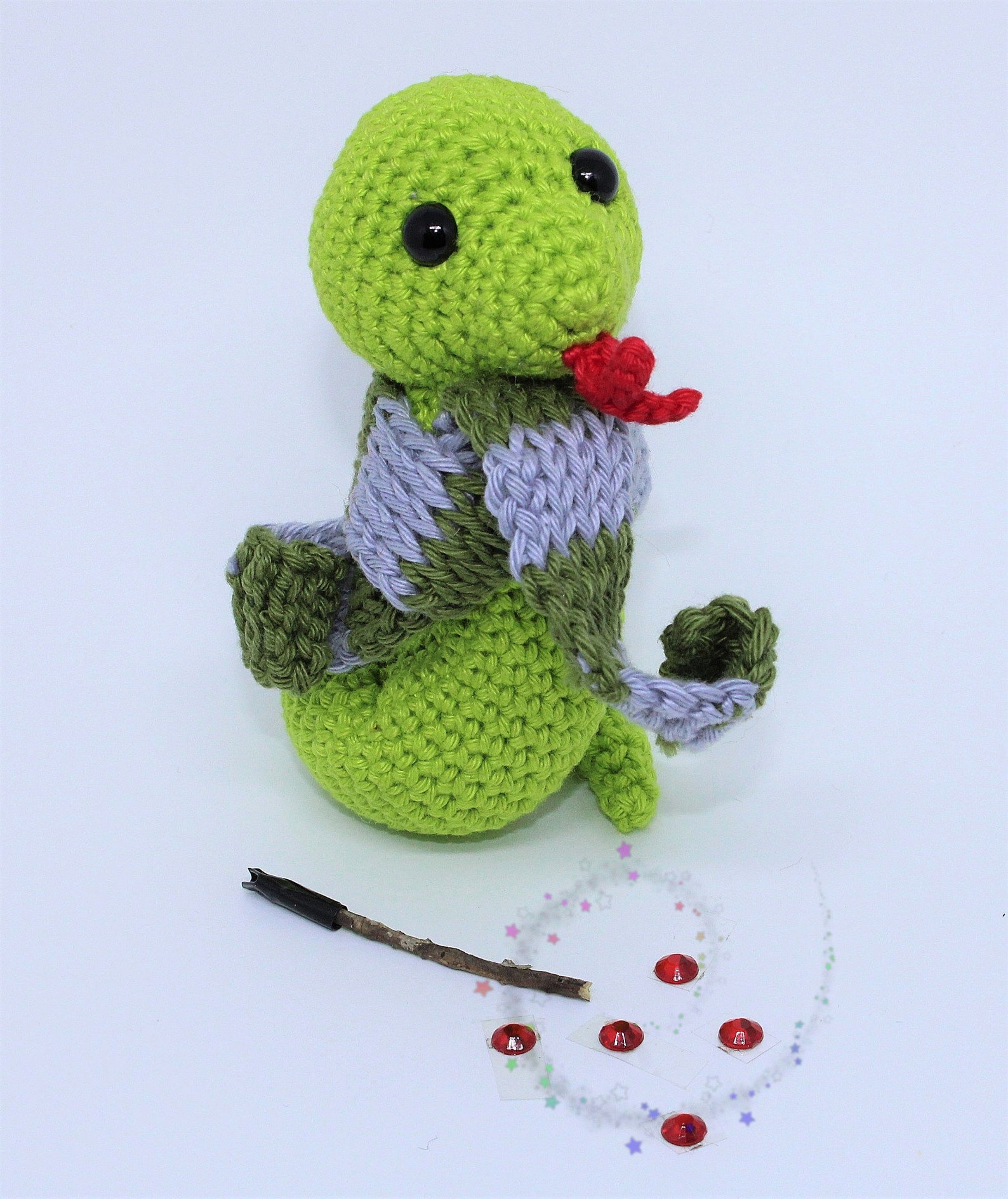 Slytherin Snake Amigurumi Pattern Hogwarts House Mascots Etsy