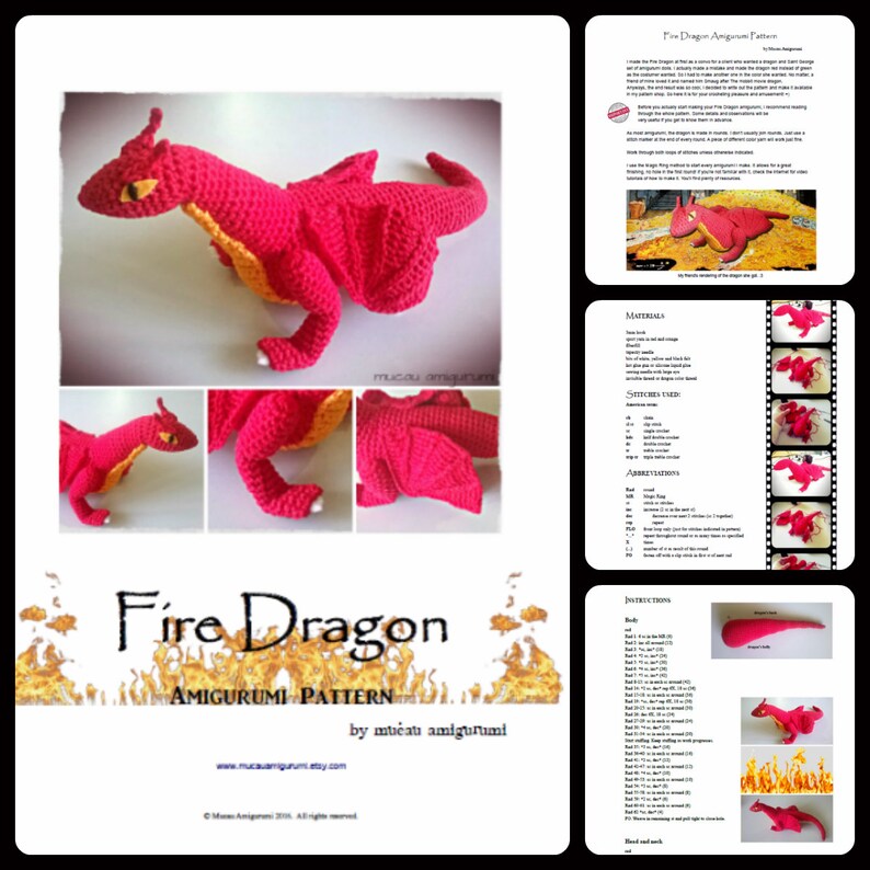 Fire Dragon Amigurumi Pattern image 3